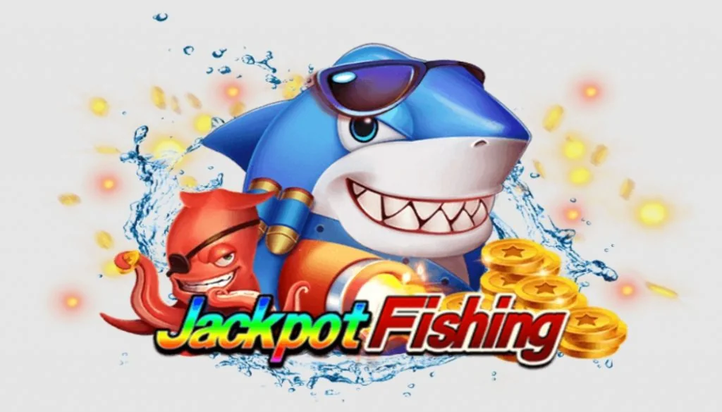 Adegan target ikan dan efek tembakan dalam permainan arcade bawah laut