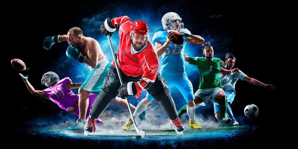Layar pertandingan olahraga dengan daftar liga dan event