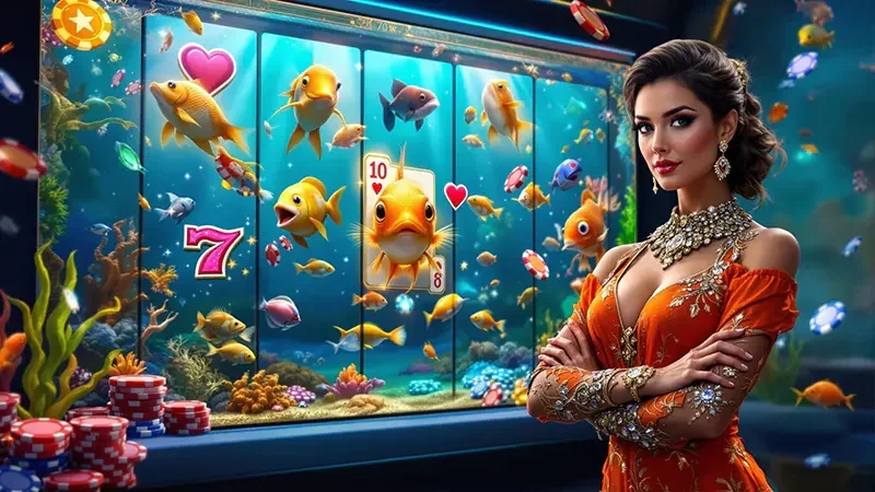 Ilustrasi permainan reel dan simbol slot digital